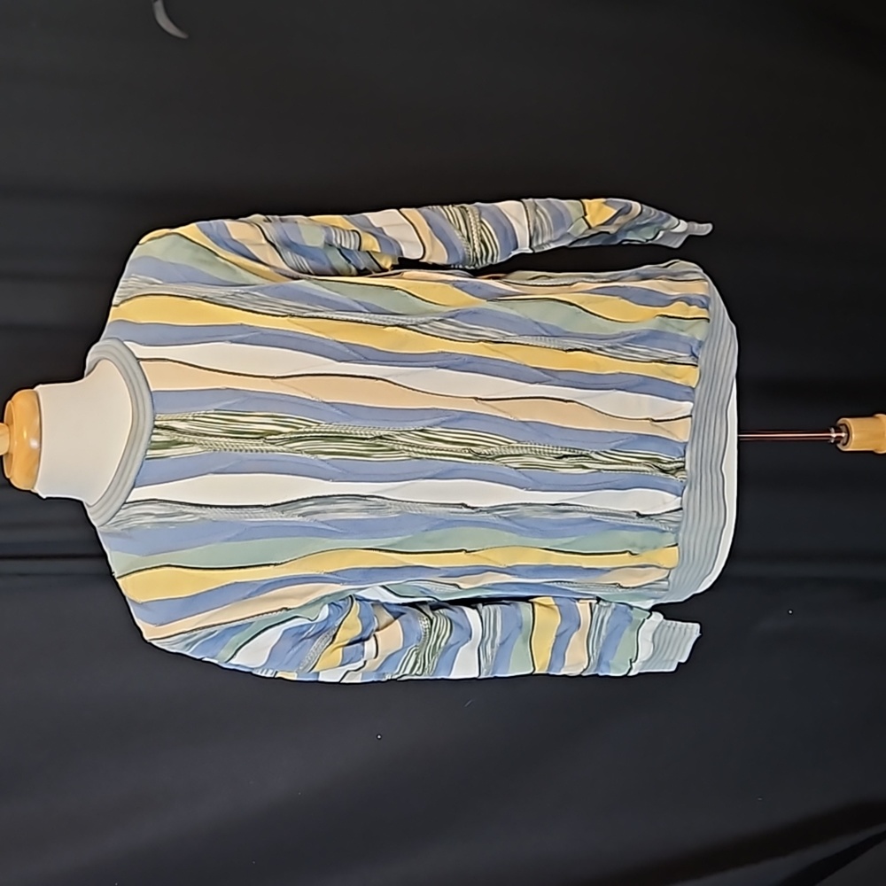 Tundra vertical stripe knit sweater, L, 100% cotton, Canada